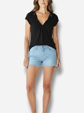 🌸Zara Trafaluc🌸 Short Sleeve Hooded Top Size Small Black